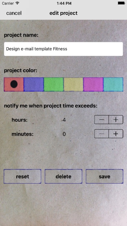 Project Time Log