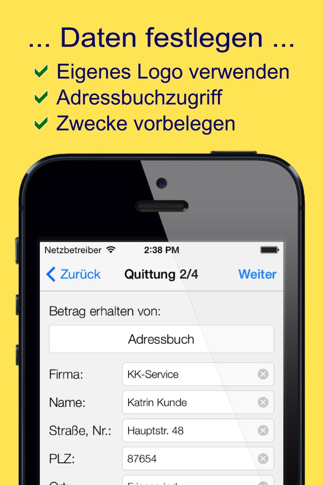 Quittung PLUS - Der Quittungsblock. screenshot 3