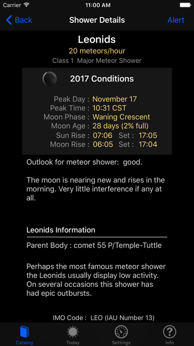 Meteor Shower Guide Screenshot 2