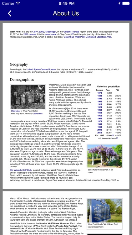 West Point MS City Info