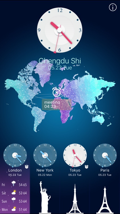 World Clock HD for time lag, travel, world time screenshot-4