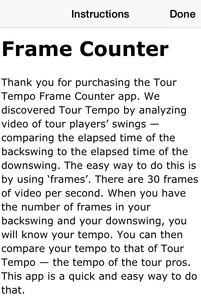 Tour Tempo Frame Counter Golf screenshot 4