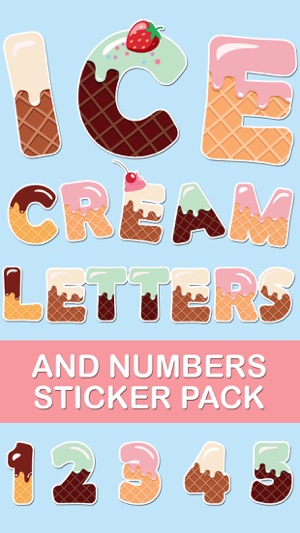 Ice Cream Letters and Numbers Sticker Pa