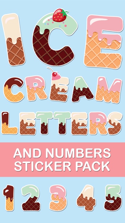 Ice Cream Letters and Numbers Sticker Pack