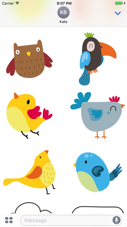 Cute Smiling Birds Stickers screenshot-3