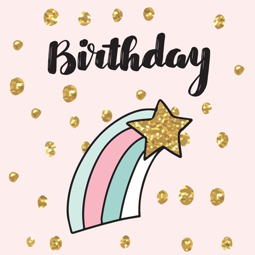 Animated Sparkle Cute Birthday Card Stickers