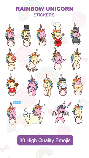 Rainbow Unicorn - 80 HD Keyboard Emojis & Stickers(圖1)-速報App