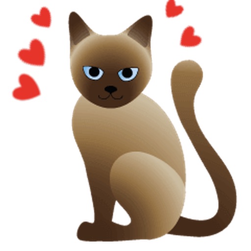 Adorable Siamese Cat Sticker icon