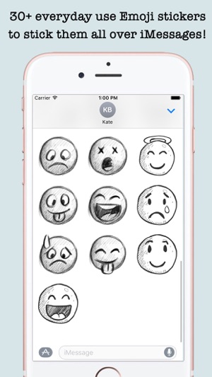 Handdrawn Emojis & Smileys For iMessage(圖3)-速報App