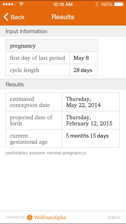 Wolfram Pregnancy Reference Calculator