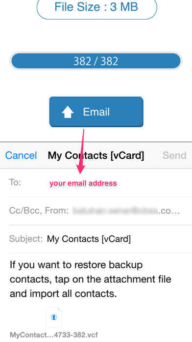 Screenshots of My Contacts Backup Pro for iPhone
