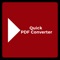 Quick PDF Converter is an application which allows you to convert Word, Excel, PowerPoint, Pages, Numbers, Keynote files, HTML pages and Photos , Maps or any file you have to Adobe PDF format