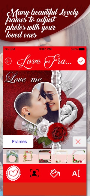 Valentine Love Couple Frame