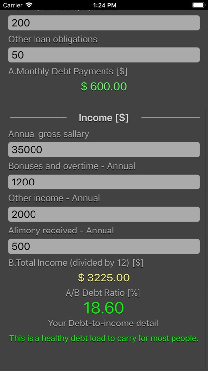 Debt 2 Income Calculator