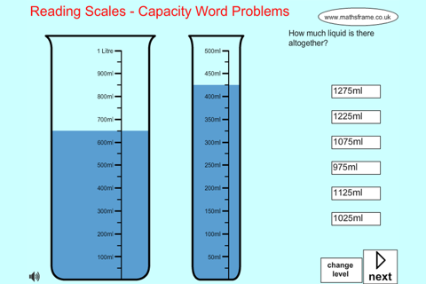 Capacity Word Problems screenshot 3