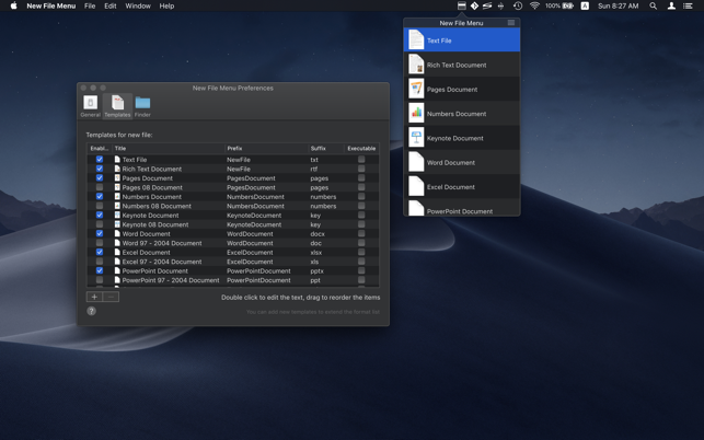 ‎New File Menu Screenshot