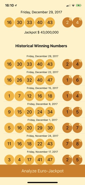 EuroJackpot, Analyse + Results(圖1)-速報App