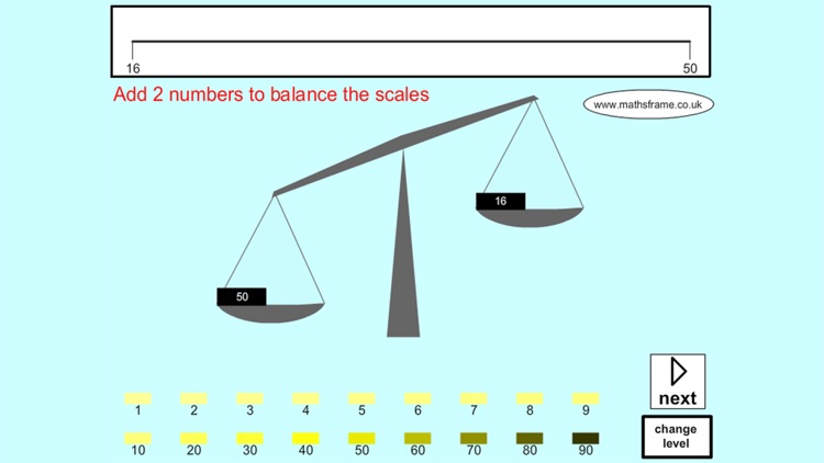 Difference unmarked numberline