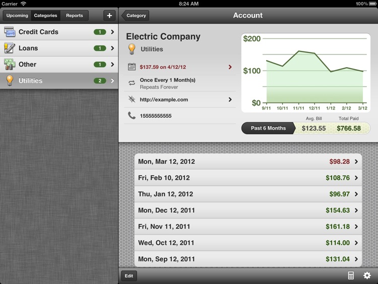 BillMinder 3 for iPad