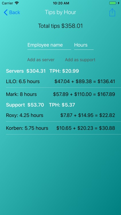 Simple Tip Pool