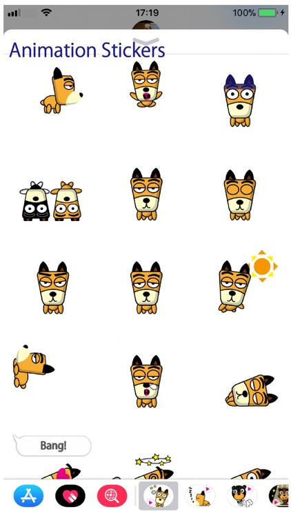 TF-Dog Animation 3 Stickers