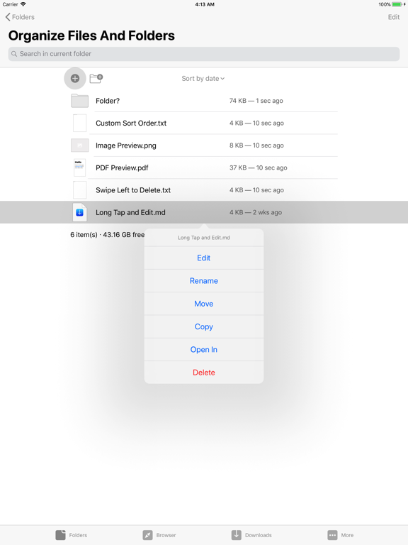 Browser and File Manager for Documents screenshot