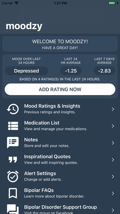 Moodzy Bipolar Mood Tracker