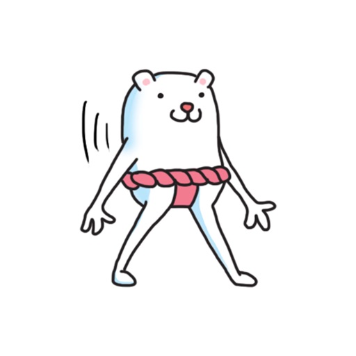 White Sumo Bear Sticker