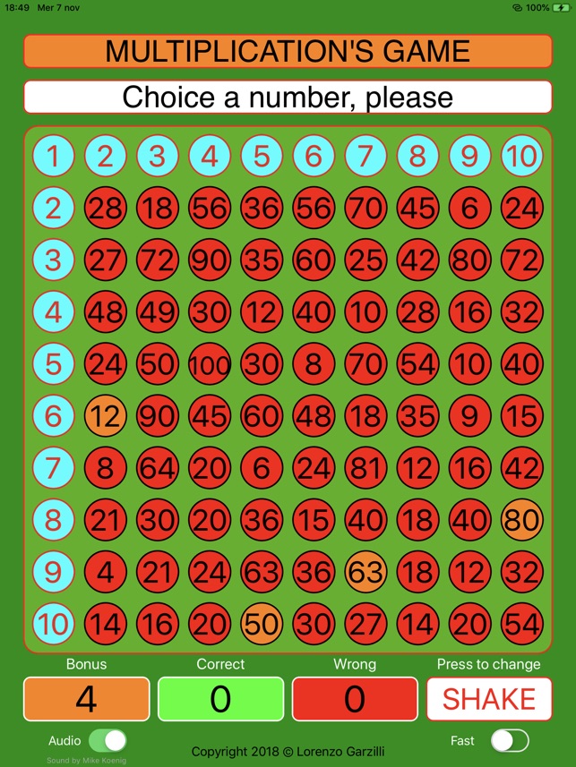 Multiplication's Game