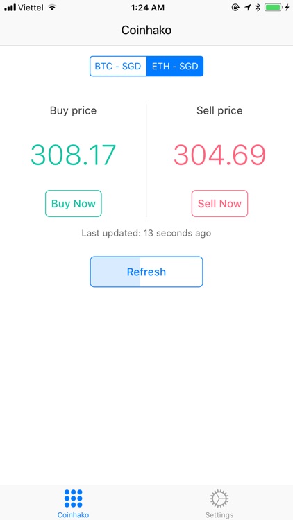 Trackhako - Bitcoin & Ethereum price for Coinhako