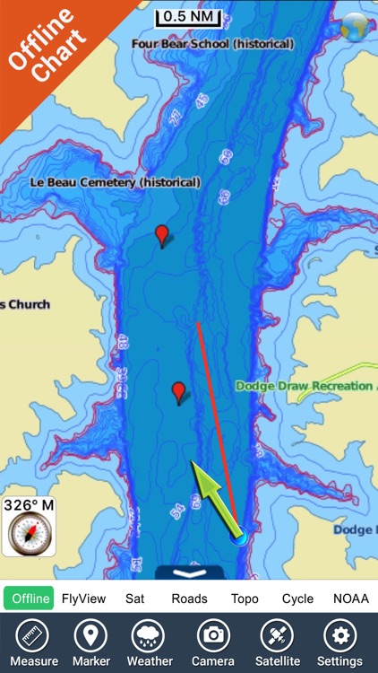 Lake Oahe Dakota GPS Fishing Chart Map Offline By Flytomap   750x750bb 