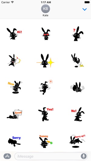 Adorable Black Rabbit Sticker