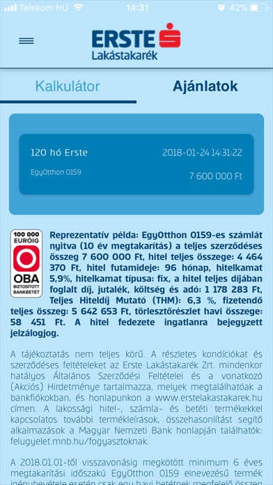 Erste Lakástakarék-kalkulátor screenshot 4