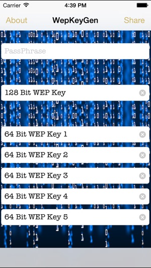 WEP key Generator for WiFi Passwords