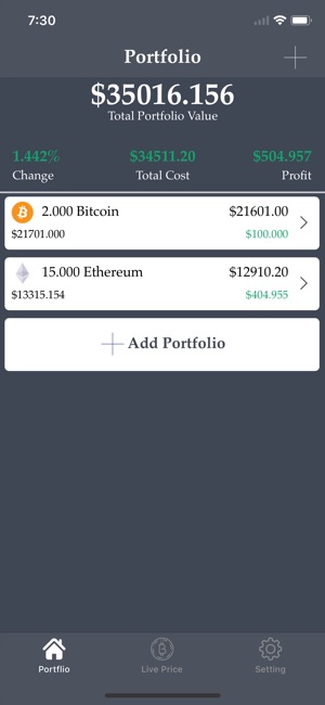 Crypto Coins Portfolio Tracker