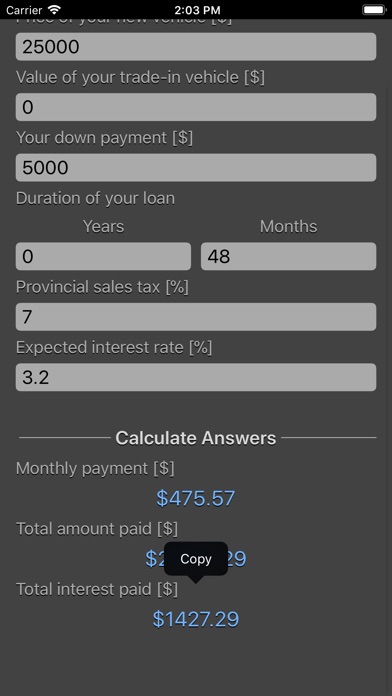 Auto Loan Calculator Plus screenshot 4