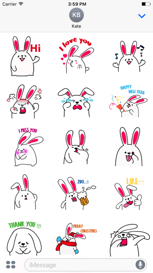 Lovely rabbit emoji(圖2)-速報App