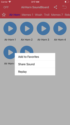 air horn soundboard