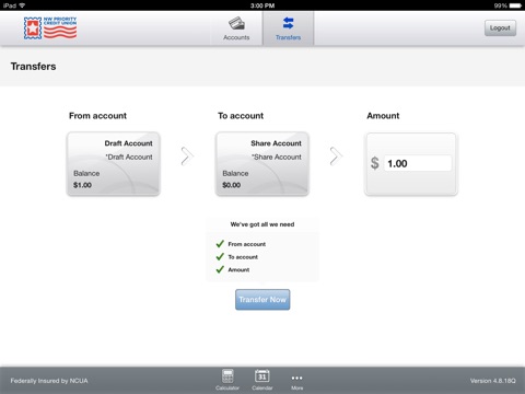 NW Priority Credit Union for iPad screenshot 4
