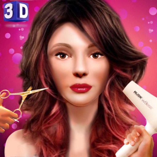 Girls Hair Cutting Game 3D Icon