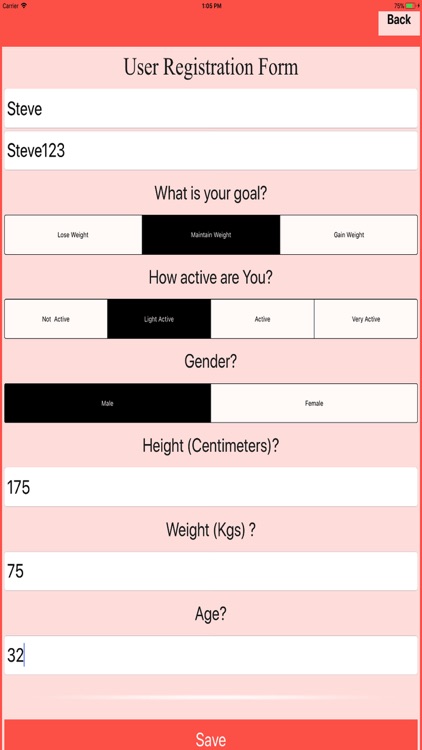 Health Calories & Fitness Calc