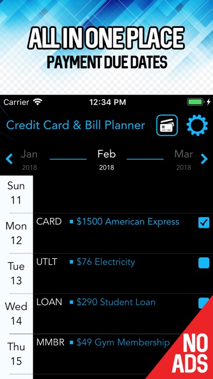 Credit Card & Bill Pay Planner