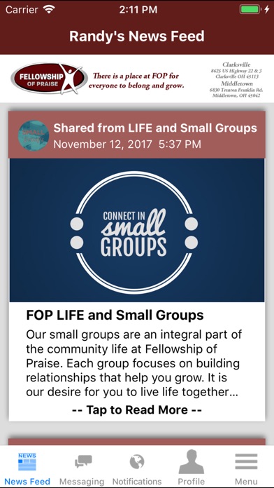 FOP Church Engagement App screenshot 2