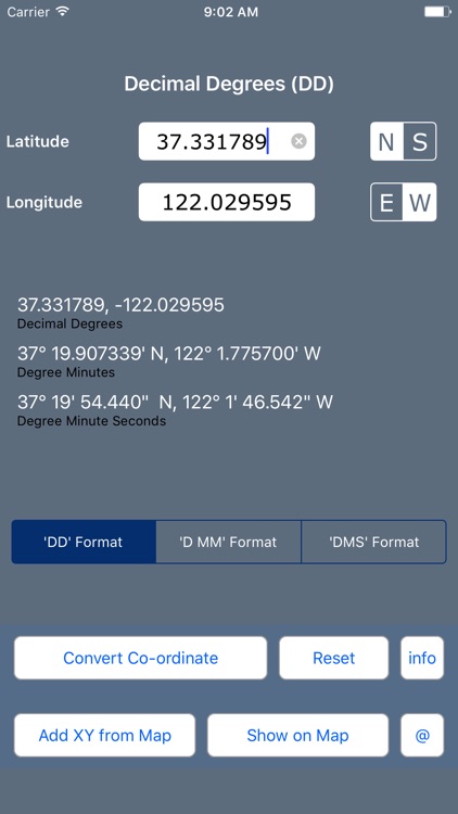 Coordinate Converter DD DMS