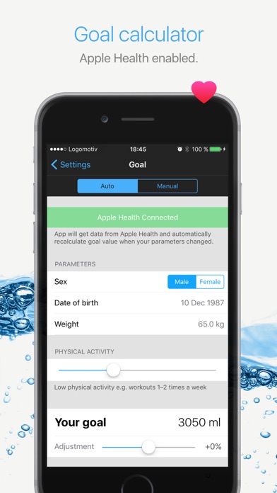 WaterCheck. Control your water balance, grow thin easier Screenshot 3