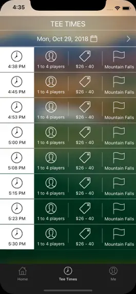 Game screenshot Mountain Falls Golf Tee Times hack