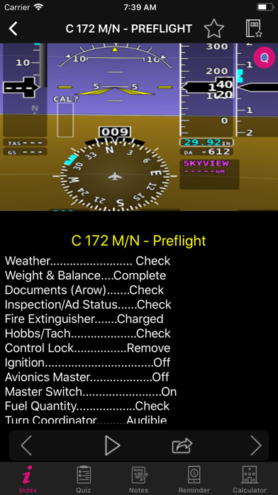 Cessna 172 M/N Checklist screenshot 3