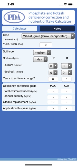 P&K Nutrient Calculator