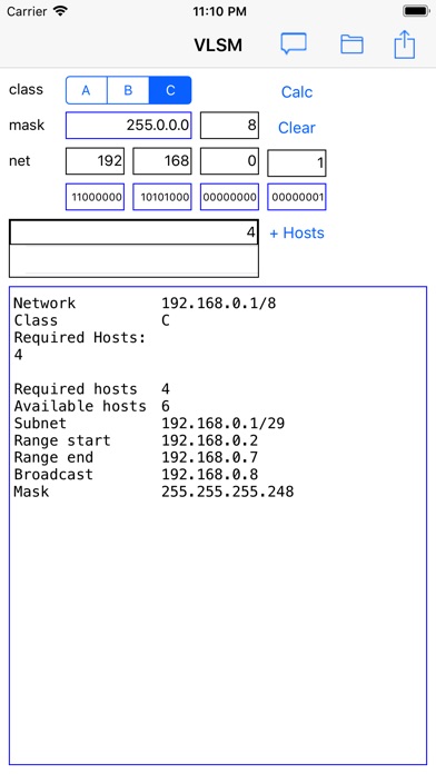 IPv4 VLSM Calculator screenshot 2