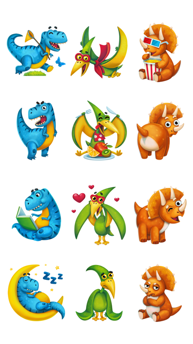 Dino Trio. 恐竜 iMessage ステッカーのスクリーンショット2 Dino Trio. 恐竜 iMessage ステッカーのスクリーンショット2